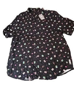 Disney Haunted Mansion Tarot Cards Universe Mens Shirt button down 3XL NEW NWT - Picture 1 of 10