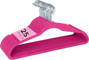 Slim Velvet Clothes Hangers | 25 Pack | Non-Slip | Shirts | Suit | Pants | Dress - Picture 1 of 5