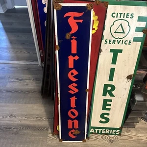 Old style-porcelain look Firestone tires service station dealer sign - Picture 1 of 2