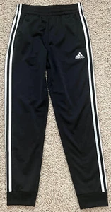 Adidas Iconic Tricot BLACK Jogger Pants 3 Stripes Boys Size Medium Youth 10/12 - Picture 1 of 7