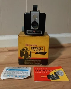 Vintage Kodak Brownie Hawkeye Camera Flash Model In Original Box w Manual #177 - Picture 1 of 18