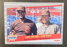 1989 Fleer Like Father - Like Sons Alomar & Alomar Jr. San Diego Padres #630