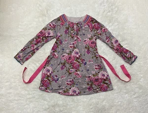 Monsoon Girls Size 11 Years Floral Print Long Sleeve Belted Multicolor Dress - Picture 1 of 11