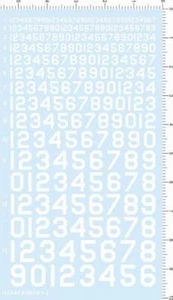 White 1.5-15mm WWII Military USSAAF FONTS 1-2 Numbers Markings Water Slide Decal - Picture 1 of 1