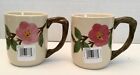 Pair 2004 Franciscan Desert Rose Floral Lg 4.25" Coffee Cup 16 oz. Grand Mug NEW