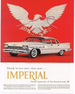 1956 Chrysler Imperial White Eagle Symbol Vintage Ad 