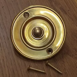 Victorian Style Retro Round Bell Push Door Button SOLID BRASS Paragon - Picture 1 of 4