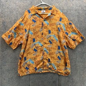 NFL Shirt Men Extra Large Orange Casual Button Down Hawaiian Rayon South Florida - Picture 1 of 12