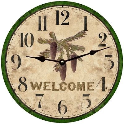 Welcome Pinecone Clock - Image 1 of 4
