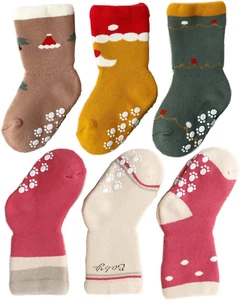 Baby Girl Socks Toddler Boy Crew Kids Unisex Warm Thick Cotton Socks Set 6Pack N - Picture 1 of 8