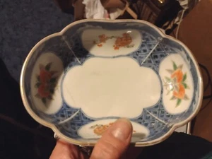 Japanische Imari Fukagawa Koransha Fußschale ORCHIDEENMARKE - Bild 1 von 4