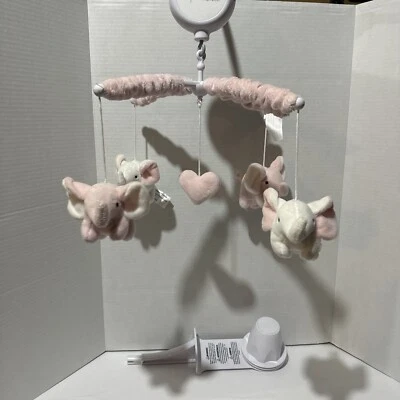 Cacahuetes Musical Móvil Elefante Gris y Coral Nuevo para Cuna de Bebé Foto 1 de 3