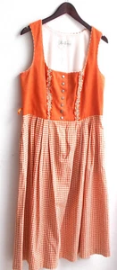Damen Trachten Dirndl ärmellos orange, Rock kariert Gr. 42 v. Lisa's Landhaus - Bild 1 von 2