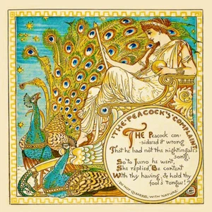 Peacocks Complaint Golden Age Artist Walter Crane Counted Cross Stitch Pattern - Picture 1 of 10