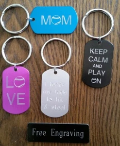 FREE ENGRAVING (PERSONALIZED) Baseball Softball Coach Mom Keychain Key Ring - Picture 1 of 5