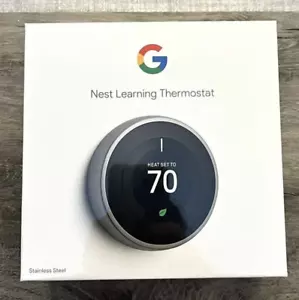Google Nest 3. generacji termostat edukacyjny T3007ES stal nierdzewna - Zdjęcie 1 z 11
