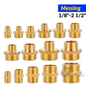 Doppelnippel aus Messing reduziert Reduzierung Reduziernippel AG Aussengewinde - Picture 1 of 37