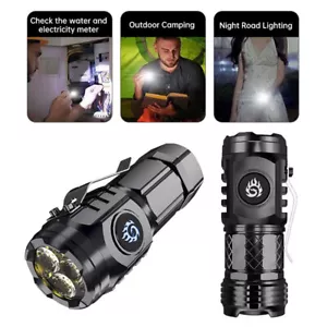 Small LED Flashlight Super Bright Torch Camping USB Rechargeable High Powered - Picture 1 of 20