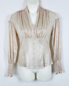 Scarlet Darkness Top Large Gold Victorian Steampunk Regency Edwardian Goth Glam - Bild 1 von 7