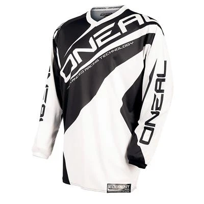 ONeal Element Jersey Trikot Schwarz Weiß Motocross Mountain Bike MTB Quad Enduro