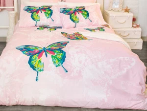 Butterfly Quilt Doona Duvet Cover Set Butterfly Bedding Butterflies Butter Fly - Picture 1 of 3