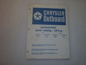 Chrysler 1974 10 HP Autolectric Service Parts Catalog - Bild 1 von 1