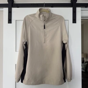 Nike Golf Wind Pullover Jacket Men’s Medium Tan 1/2 Zip Long Sleeve Pockets - Picture 1 of 7