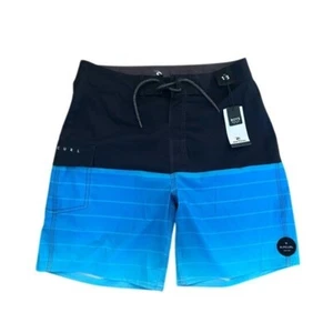 Rip Curl Boys Sz 18 Blue & Black Swim Shorts NWT Beach Coastal - Picture 1 of 15