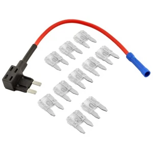ATM Mini Blade Style Fuses w/ Fuse Holder Tap for Car Truck SUV 10A-40A 10 pack - Picture 1 of 6