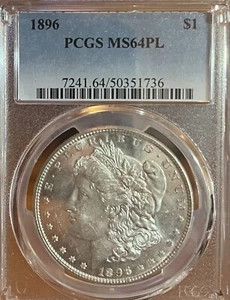1896 PCGS MS64PL Morgan Silver Dollar - Picture 1 of 13