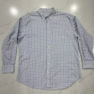 Peter Millar Men XL Shirt Nanoluxe Easycare Button Down Plaid Blue Long Sleeve - Picture 1 of 11
