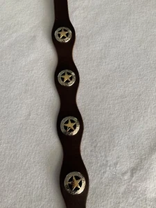 WEAVER Brass leather Dog Collar belt size 25” NWOT - Picture 1 of 7
