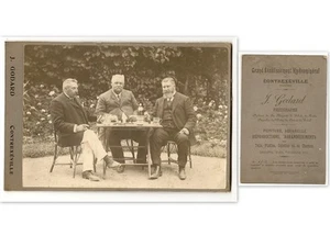 ALTES FOTO AUF KARTON EDLE SPIELEN DOMINOS CONTRAXEVILLE J GODARD - Bild 1 von 1