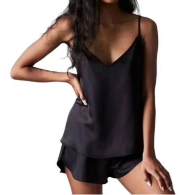 Nuevo con etiquetas Conjunto de 2 pantalones cortos cami negros para mujer Ettitude bambú sedoso talla S Foto 1 de 4