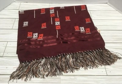 Vintage Art Deco ~ Opera Scarf ~  Fringed ~ Rayon  ~  - Image 1 of 4