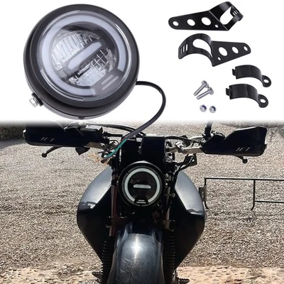 Faro LED alto/bajo DRL para motocicleta de 6,8 pulgadas + soporte ámbar para Yamaha XT 600 Foto 1 de 4
