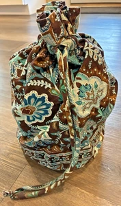 Vera Bradley DITTY BAG Java blau KORDELZUG wasserdicht Innenfutter BADEANZUG Beuteltasche!! - Bild 1 von 4