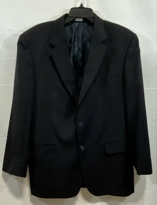 Jos.A.Bank Men's Black Solid Blazer 44R Wool Classic Fit Business Formal - Image 1 of 4
