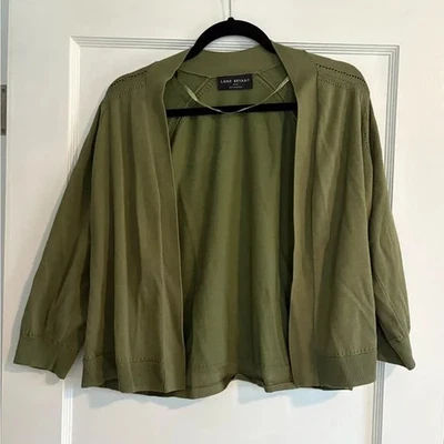 Cardigã feminino Lane Bryant verde frente aberta tamanho 14/16 - Imagem 1 de 4