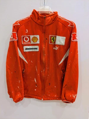 Chaqueta PUMA VINTAGE Scuderia Ferrari Matan Incluso Para Hombre M Roja Cremallera Completa Envejecida Foto 1 de 4