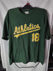 Vintage Majestic Athletics #18 Jason Kendall grünes T-Shirt Gr. L - Bild 1 von 6
