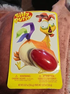 Silly Putty rotes Ei neu auf Karte Huhn Grafik Crayola 2018 Stil #08-0313 USA - Bild 1 von 2