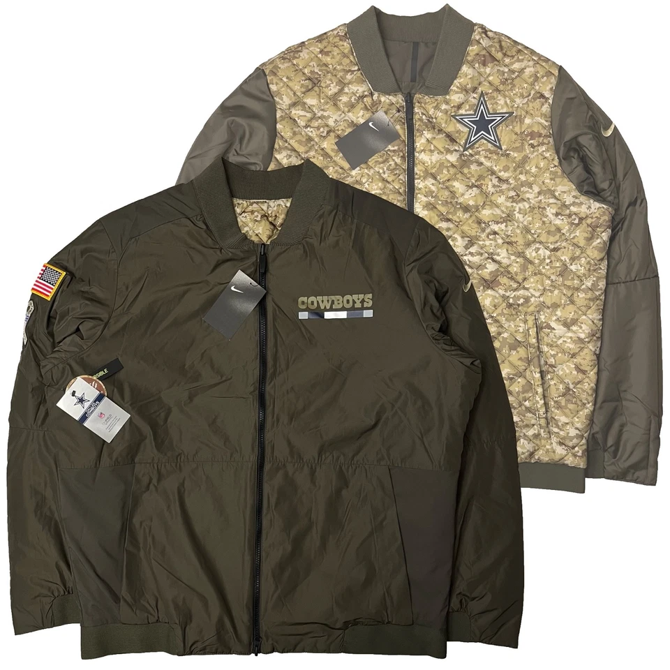 Nike Dallas Cowboys Salute to Service Reversible Bomber Jacket Men’s Sz XL