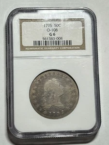 1795 Flowing Hair Half Dollar 50c 0-108 2 Leaves NGC G6 Tough Early US Half - Picture 1 of 4