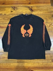 Vintage Harley Davidson Motorcycles Long Sleeve Aruba Flames Tee L Biker Wings - Bild 1 von 12