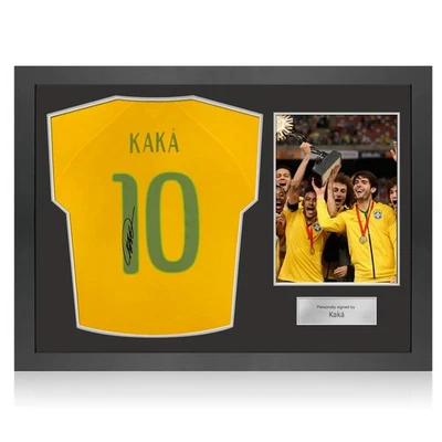 Kaka Signed Original Brazil 2014-15 Home Soccer Jersey. Icon Frame - image 1 of 4