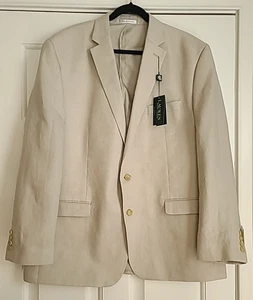 Lauren Ralph Lauren Linen Tan Lined Sport Coat NWT Size 48L 2-Button Leland - Picture 1 of 7