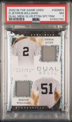 2022 in Game Used Jeter Williams Dual Patch Silver /25 Yankees Graded PSA 7 NM - Image 1 of 2