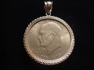 MÜNZHALTER für Eisenhower ~ Morgan ~ Friedensdollar ~ Anhänger in Sterlingsilber - Bild 1 von 4