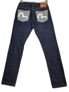 EVISU Heritage Osaka Japan Selvedge Denim Jeans Lot: 2010 Painted Logo Sz 29x34 - Picture 1 of 12